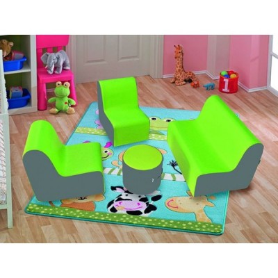 Oturma Grubu Gri-Yeşil 4'lü