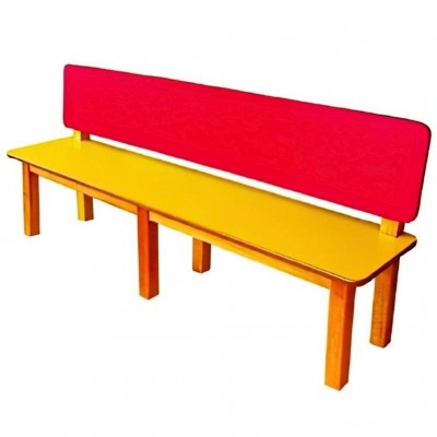 Ahşap Anaokulu Çocuk Bankı Sırtlıklı 140 cm - Konforlu ve Sağlıklı