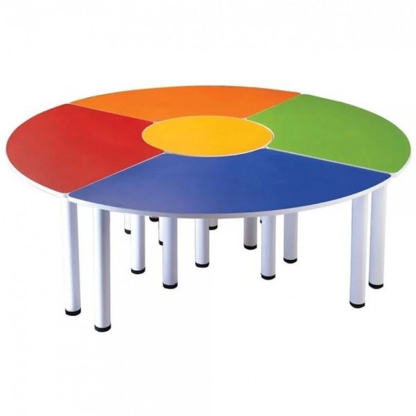 Çocuklar İçin 5 Parça Daire Masa - 180 cm Çapında Kullanım