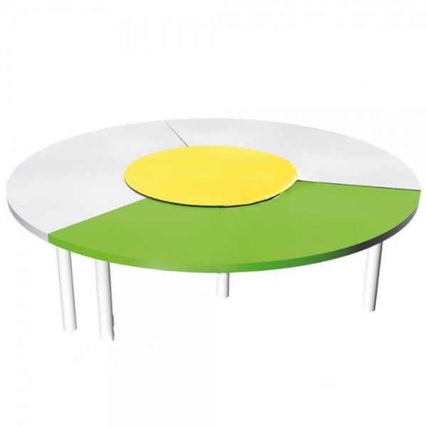 Anaokulu İçin 4 Parça Daire Masa - 180 cm Çapında