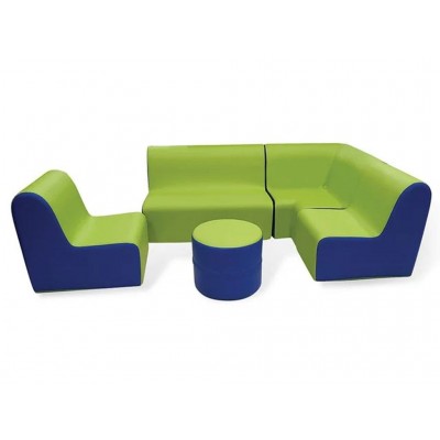 Köşeli Sünger Oturma Grubu - 5 Parça Set, Dayanıklı ve Şık