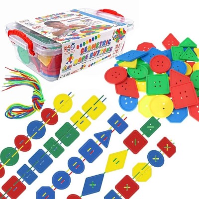 Geometrik Düğmeler İpe Geçirme Oyunu