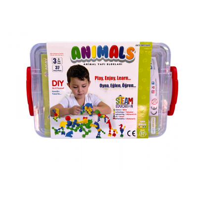 Animal Yapı Blokları - Eğitici Hayvan Figürlü Set
