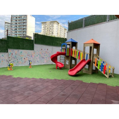 Ahşap Çift Kuleli Oyun Parkı - Dış Mekan İçin Dayanıklı