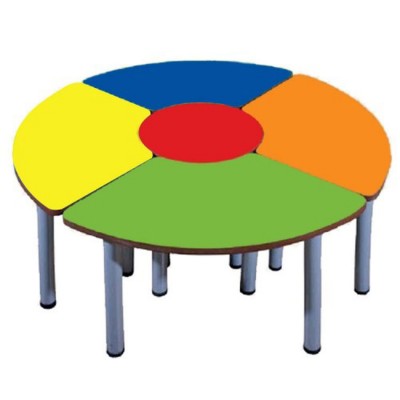 5 Parçalı Daire Masa - Anaokulu ve Kreş İçin Güvenli Tasarım