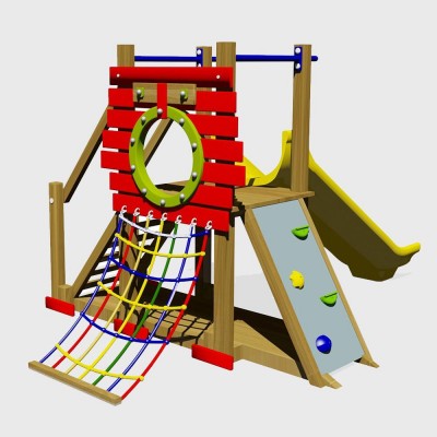 Tırmanmalı Aktiviteli Ahşap Oyun Parkı