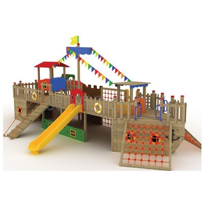 Ahşap Büyük Gemi Oyun Parkı Seti ile Eğlence Dolu Alanlar